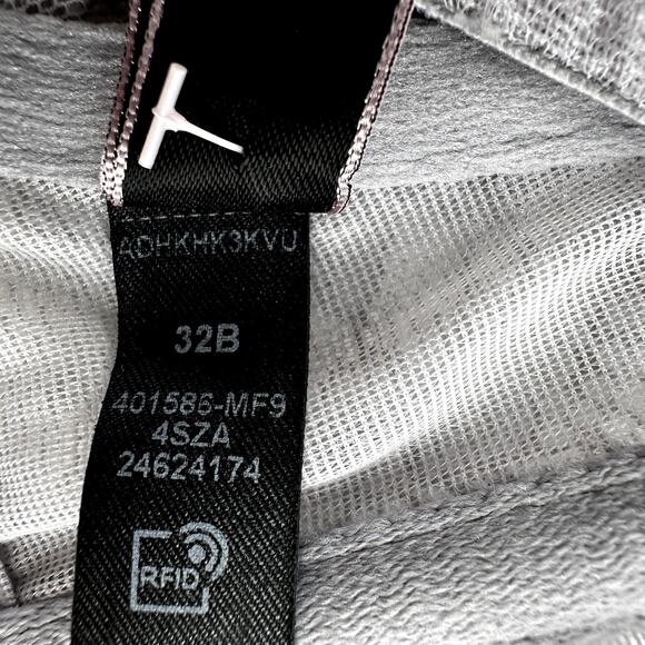 Victoria's Secret Unlined Balconette Bra Dream Angels Lace Underwire Silver 32B - Picture 5 of 6